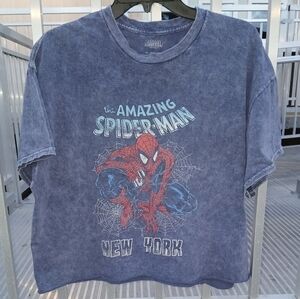 Womens Cropped Spiderman TShirt Size XL